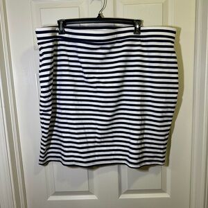 Old Navy Stretch Pull On Pencil Skirt Plus Sz 4X Navy Blue Stripe Business Work